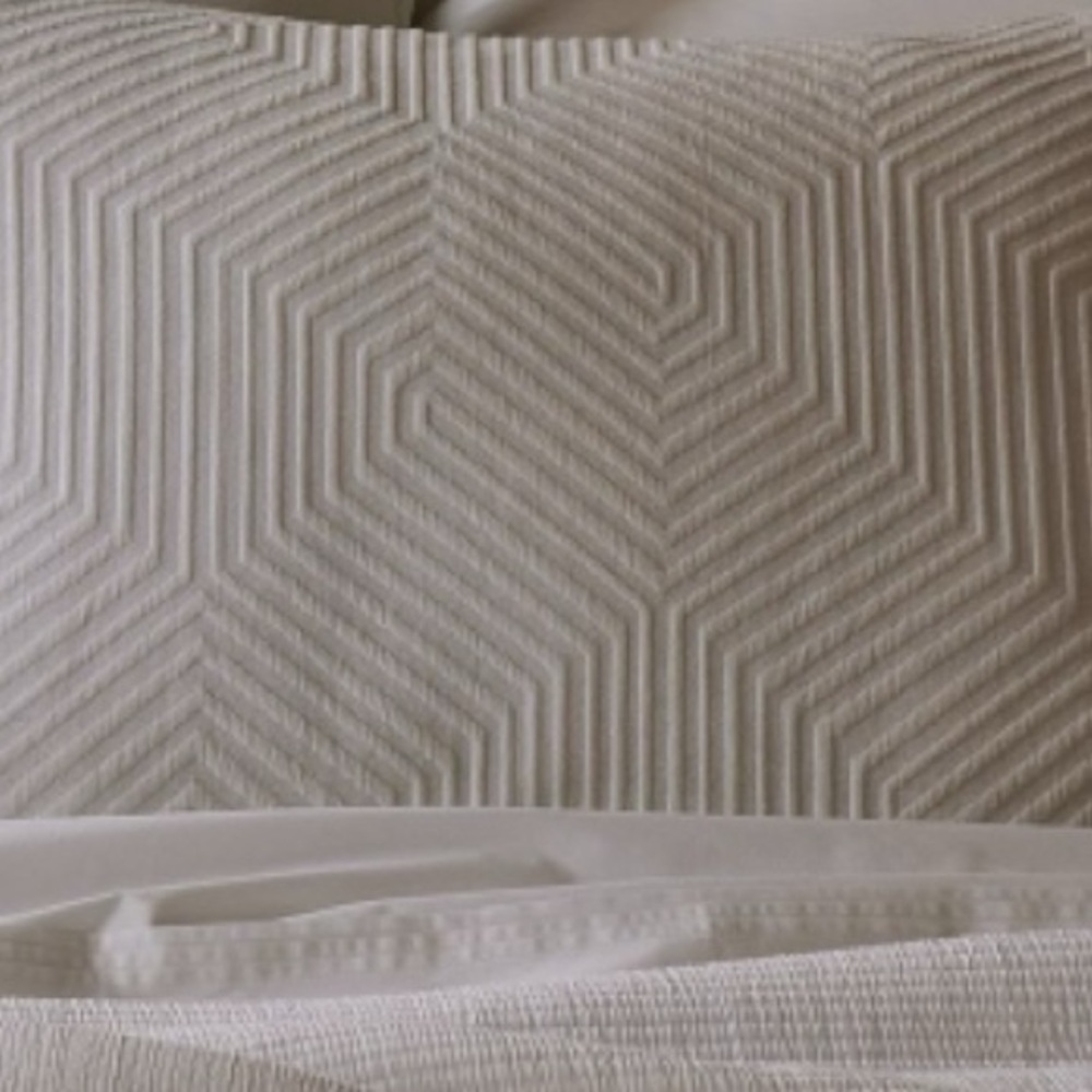West Elm Modern Geo Euro Shams Alabaster Set of 2 26x26